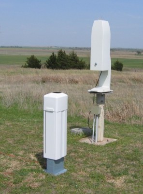 After a 3-day period of side-by-side operations and acceptance testing, the new CL31 ceilometer (foreground) officially replaced the older CT25K model on April 16, 2010 at the SGP site.
