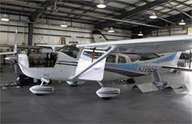 Replacing the smaller Cessna 172, the new turbo-charged Cessna 206 prepares for departure to Ponca City, Oklahoma, where it will be managed by Greenwood Aviation. ARM file photo.