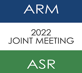 The graphic says "ARM" in white font on a blue background, "2022 Joint Meeting" in black font on a white background, and "ASR" in white font on a green background.