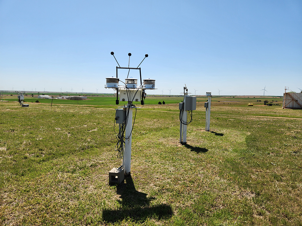 ARM radiometers operate near Lamont, Oklahoma, on April 18, 2023. ARM file photo.