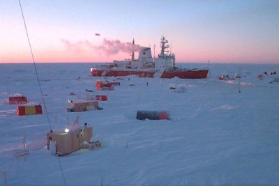 Beginning in October 1997 and lasting for 12 months, the Surface Heat Budget of the Arctic experiment, a multi-agency program led by the National Science Foundation and the Office of Naval Research, deployed an instrumented ice camp within the perennial Arctic Ocean ice pack surrounding the Des Groseilliers, an ice-strengthened ship. From this experiment, ARM began collecting complementary data on the atmosphere, sea ice, and underlying ocean and the North Slope of Alaska observatory was born.