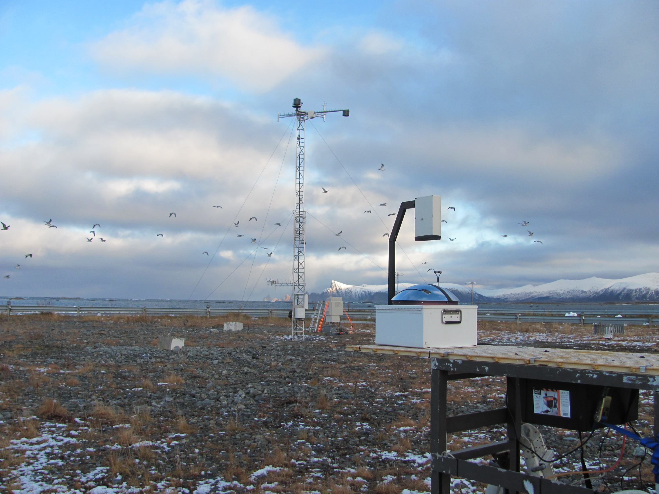 Total sky imager set up for COMBLE field campaign in Norway