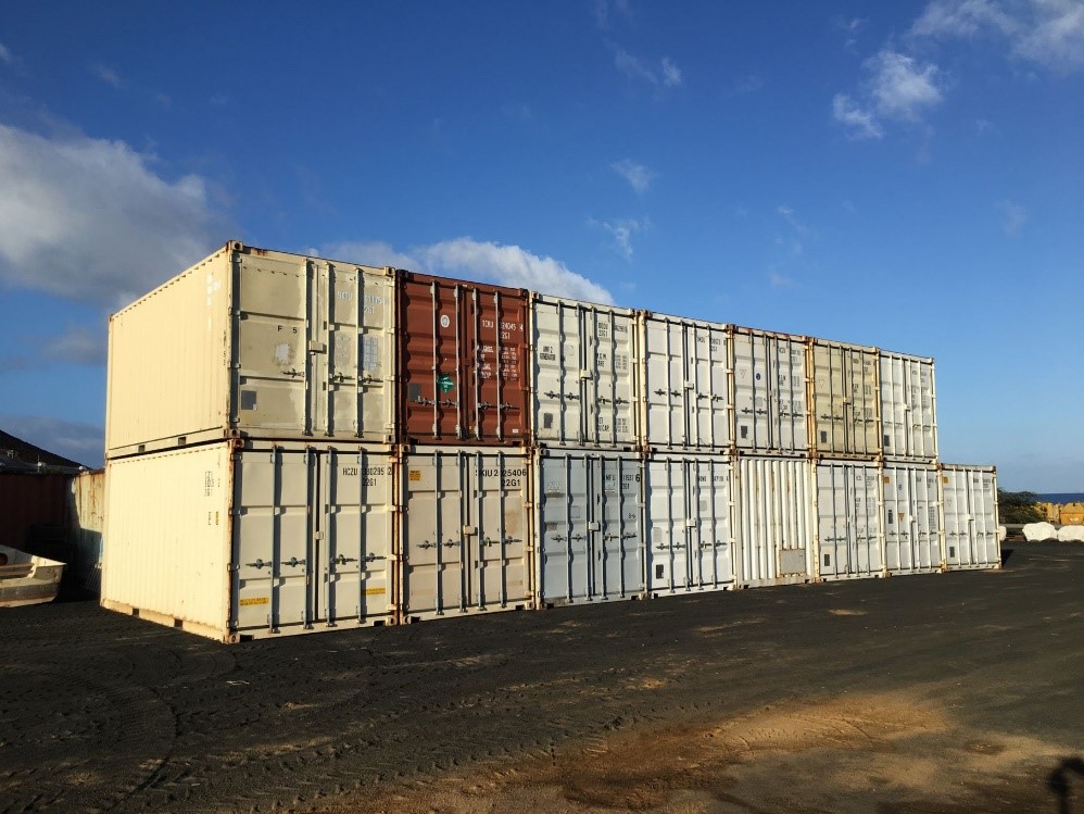 Shipping containers stacked up after LASIC campaign