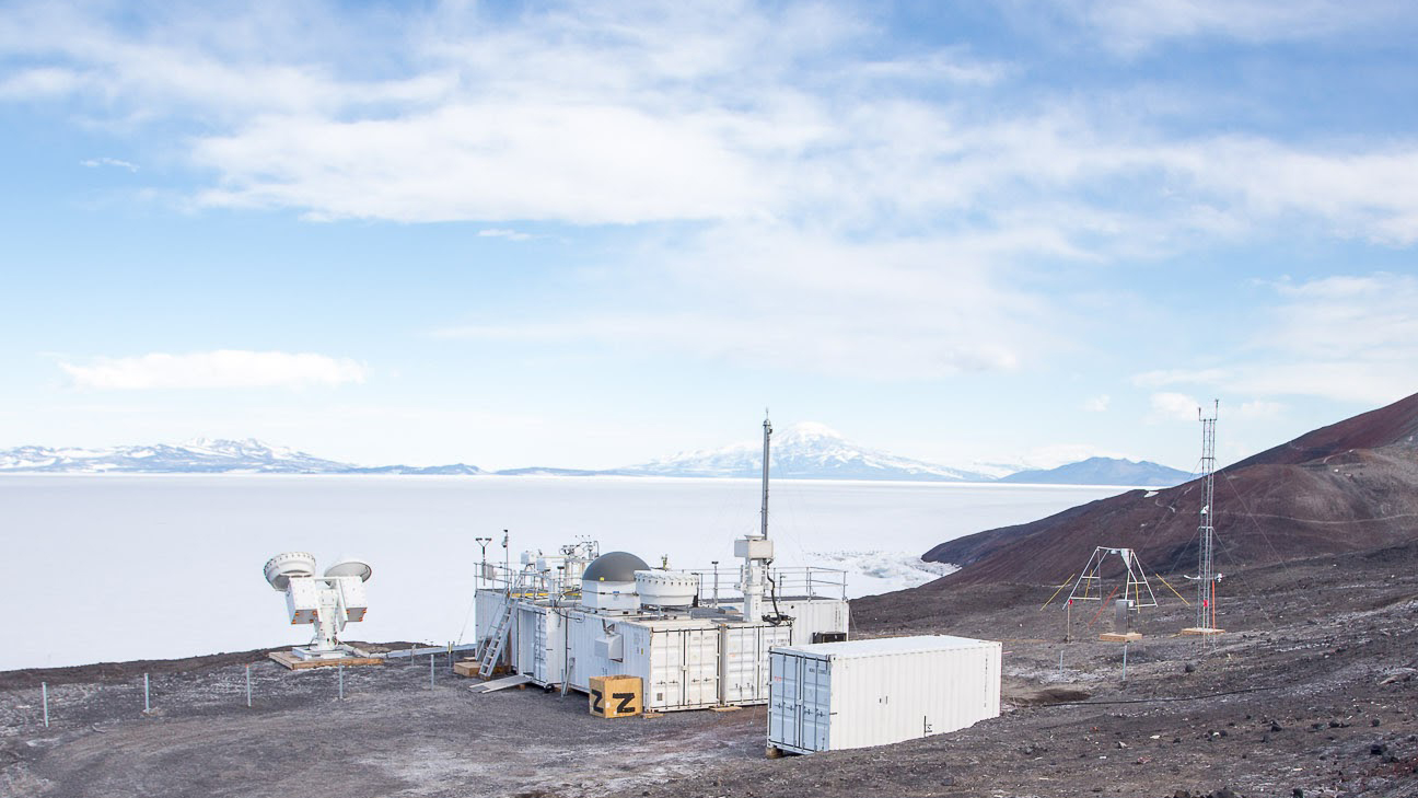 ARM Mobile Facility is situated along the ice during AWARE campaign in Antarctica