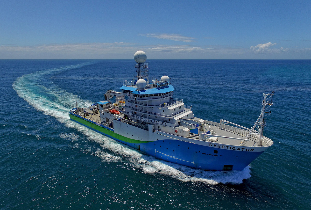 The research vessel Investigator, shown in this picture, will be deployed off the coast of kennaook/Cape Grim in 2025 on behalf of CAPE-k’s atmospheric science mission. Photo is by Owen Foley, CSIRO.