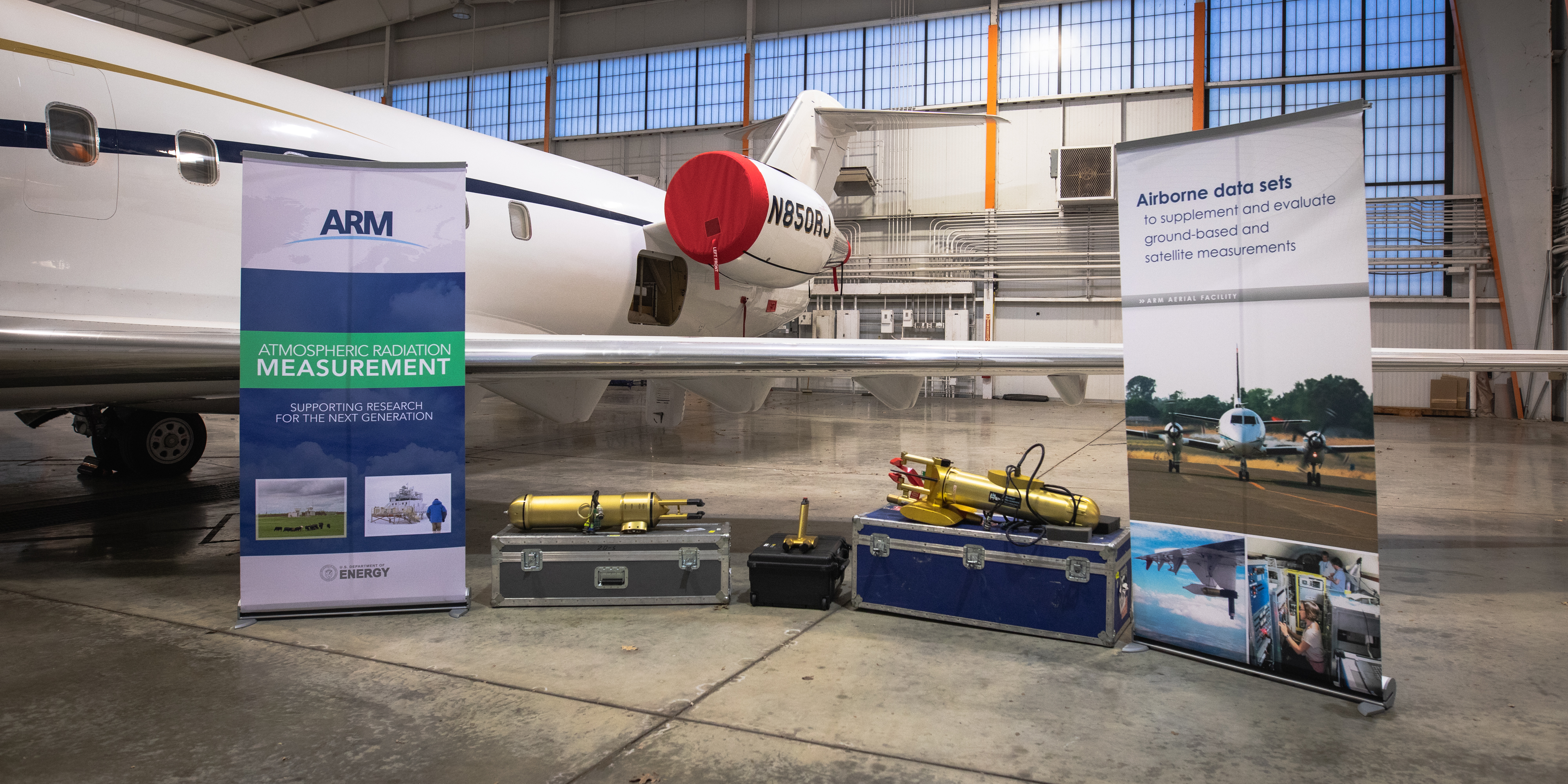 ARM's Bombardier Challenger 850 research aircraft on display