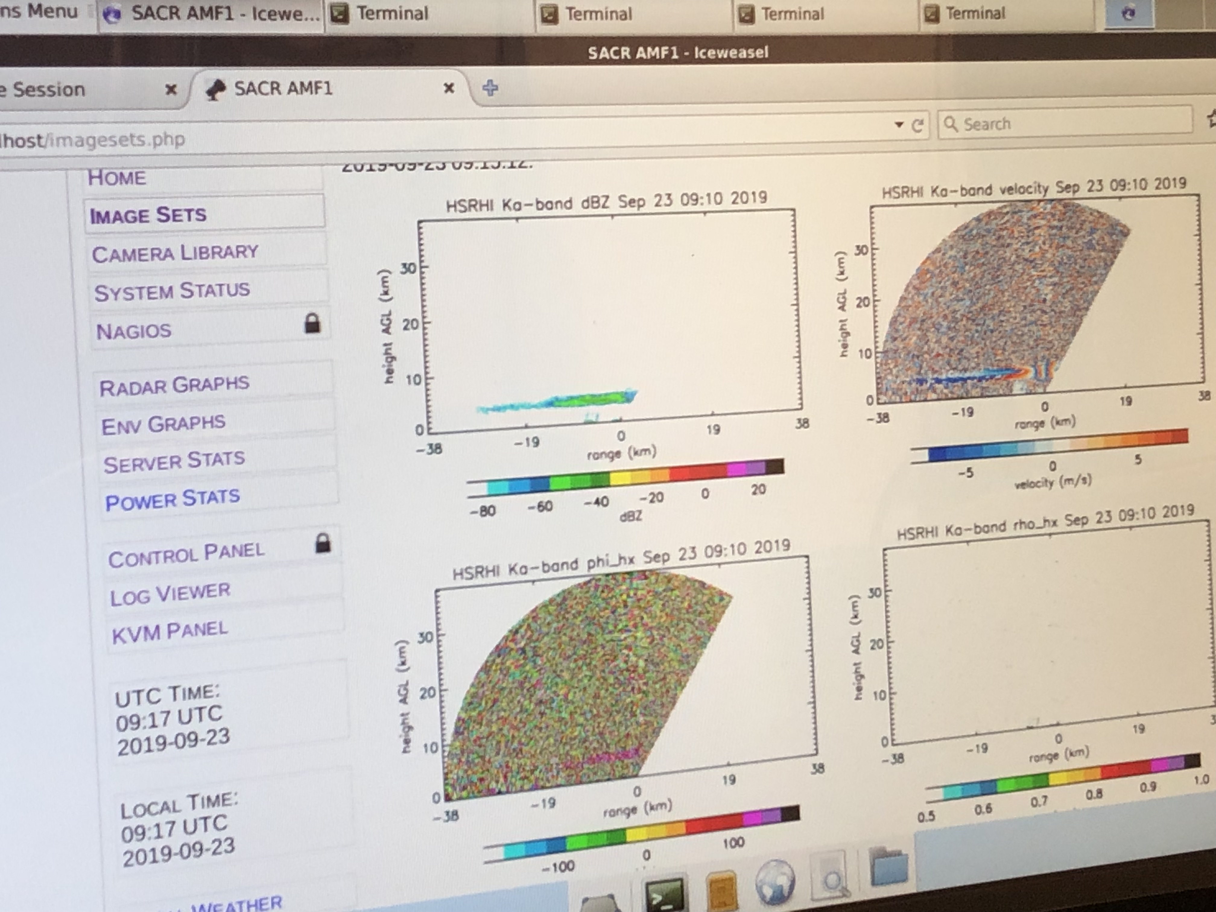 Radar plots from COMBLE ARM Mobile Facility installation