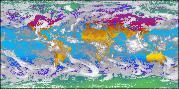 This snapshot of global clouds is from the First ISCCP Regional Experiment, the NASA-run U.S. contribution to the International Satellite Cloud Climatology Project (ISCCP). The ISCCP was intended to provide the first systematic picture of global cloud behavior. In its very early days, ARM took part. So did Mace, who was a graduate student at Penn State. Map is courtesy of the ISCCP/NASA.