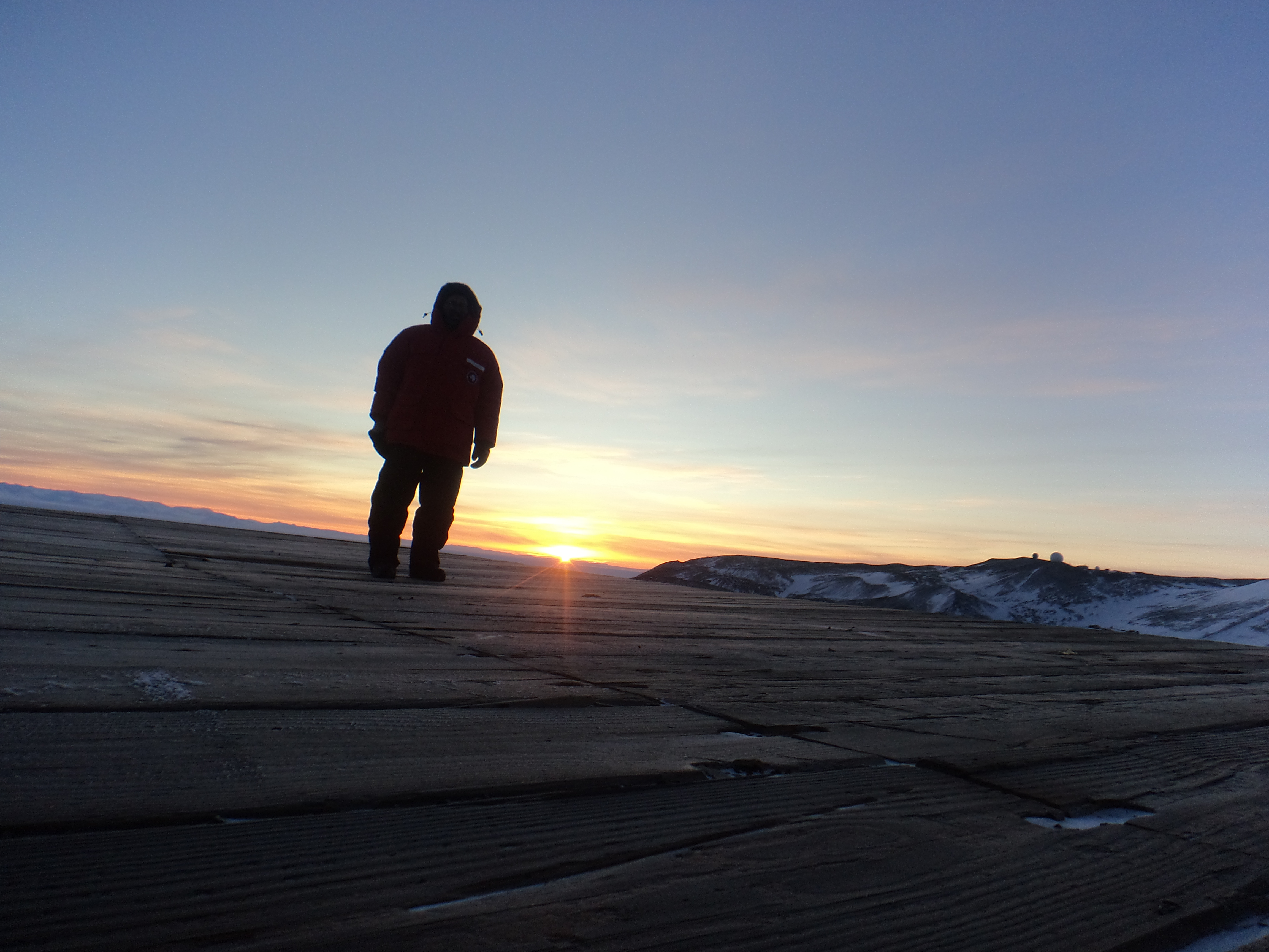 Paul Ortega glimpses the Antarctic sun in 2016