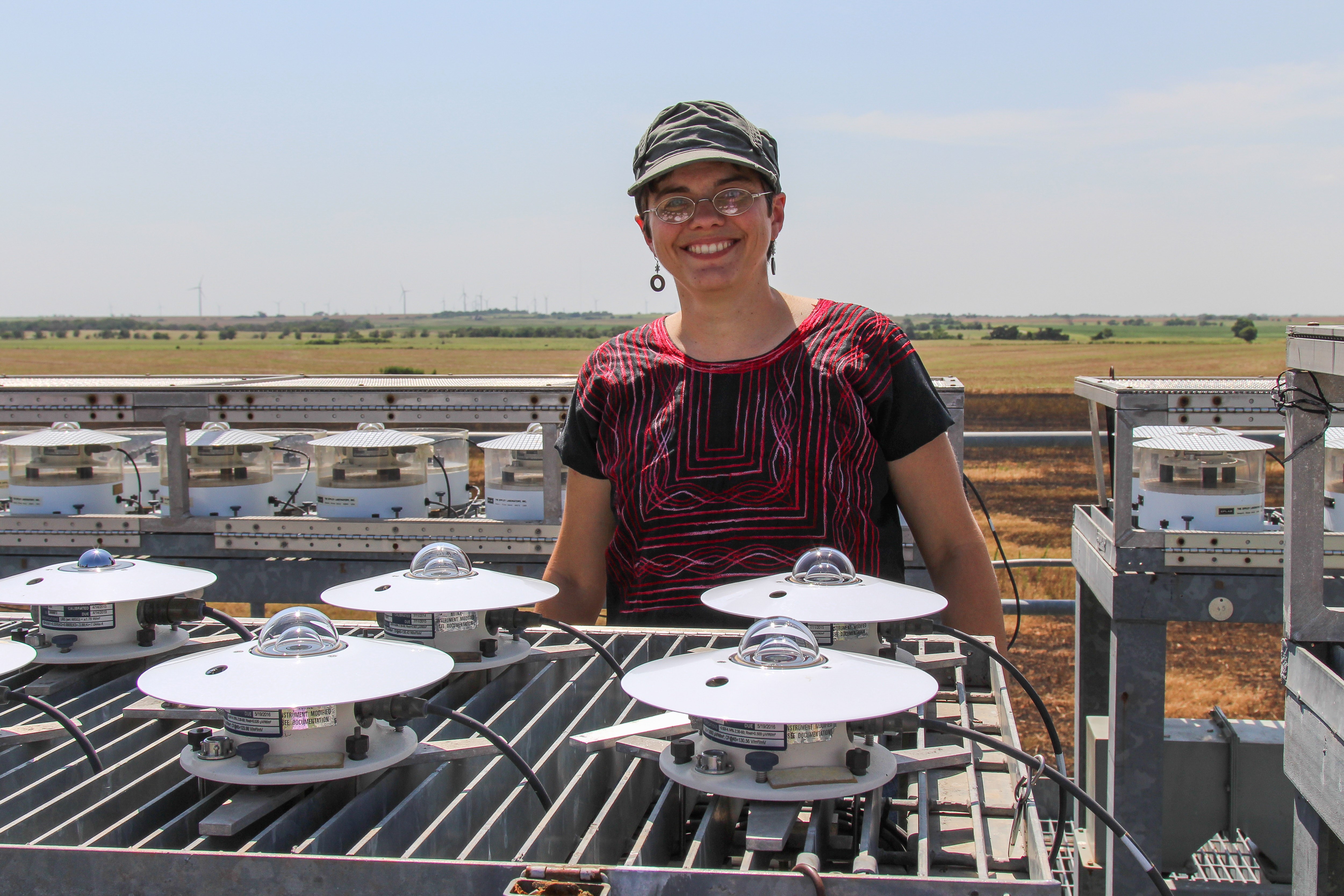 Laura Riihimaki poses with radiometers