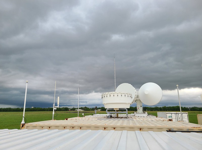 Clouds build over the ARM Mobile Facility in La Porte, Texas.
