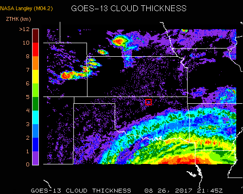 Satellite image from over Southern Great Plains