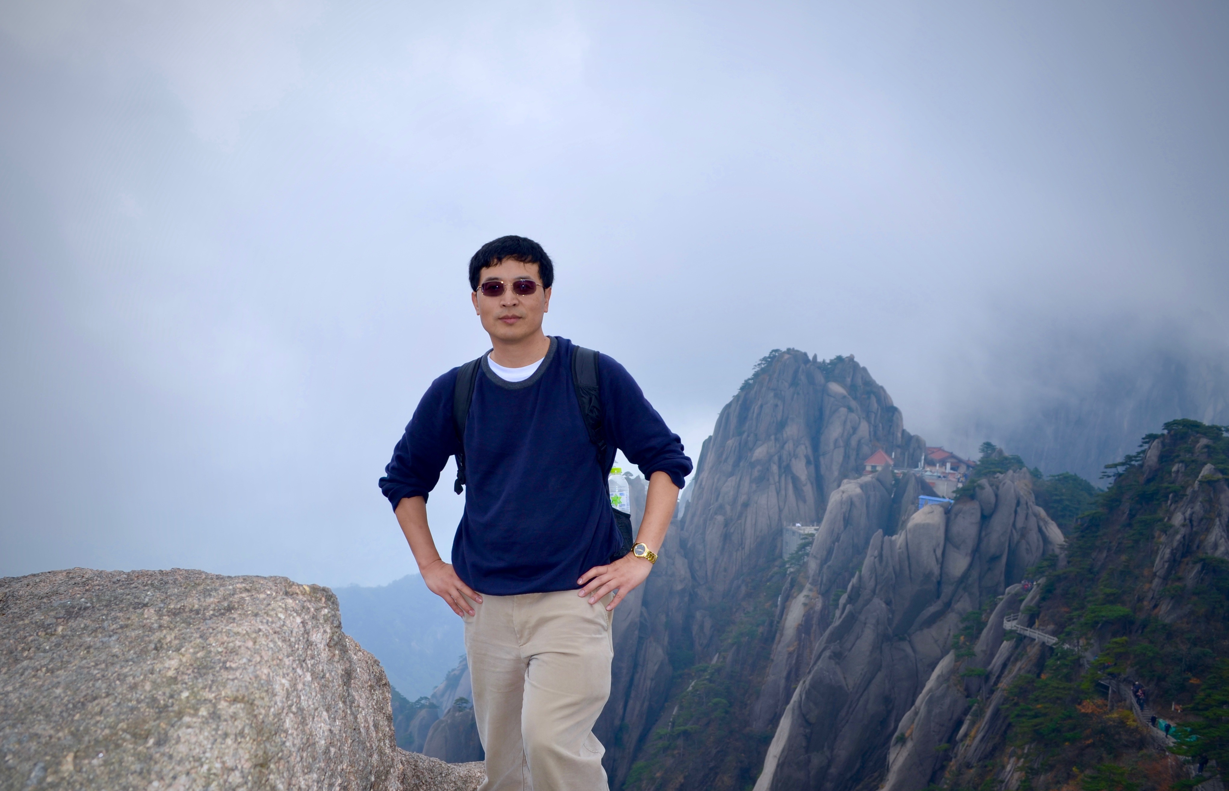 Shaocheng Xie, ARM’s value-added products and translators lead, poses during a trek up Mount Huangshan in his native China.