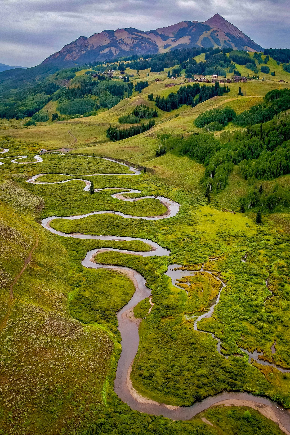 The East River snakes its way near Crested Butte Mountain. 