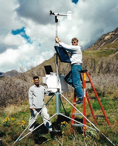 Jerome Fast and colleague Joel Torcolini during 2000 field experiment in Utah