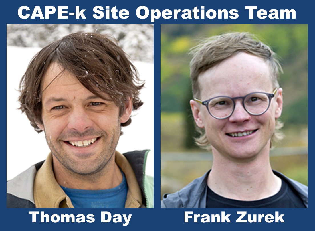 CAPE-k site operations team with Thomas Day on the left and Frank Zurek on the right